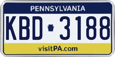 PA license plate KBD3188