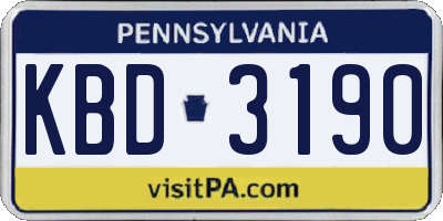 PA license plate KBD3190