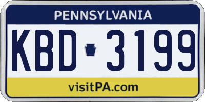 PA license plate KBD3199