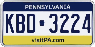 PA license plate KBD3224