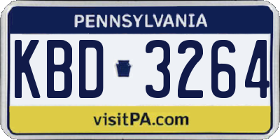 PA license plate KBD3264