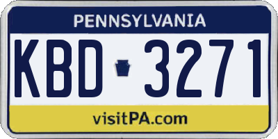 PA license plate KBD3271