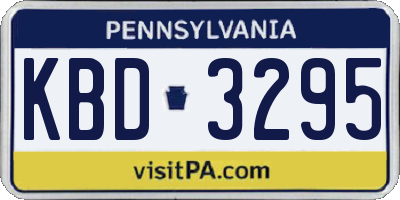 PA license plate KBD3295