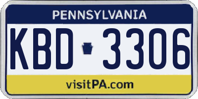 PA license plate KBD3306