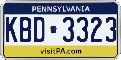PA license plate KBD3323
