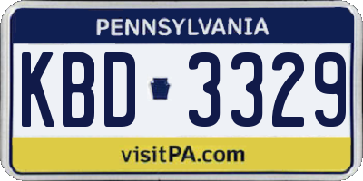 PA license plate KBD3329