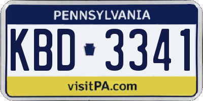 PA license plate KBD3341