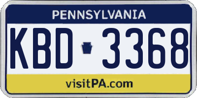 PA license plate KBD3368