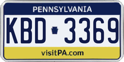 PA license plate KBD3369