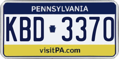 PA license plate KBD3370