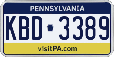 PA license plate KBD3389