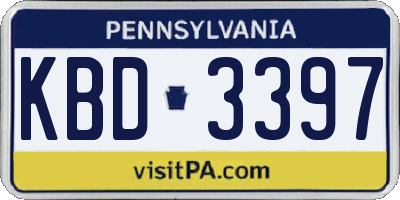 PA license plate KBD3397