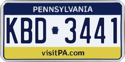 PA license plate KBD3441