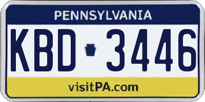 PA license plate KBD3446