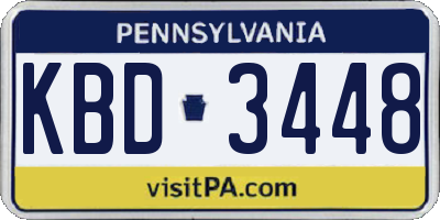 PA license plate KBD3448