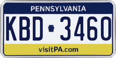 PA license plate KBD3460