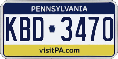 PA license plate KBD3470