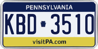 PA license plate KBD3510