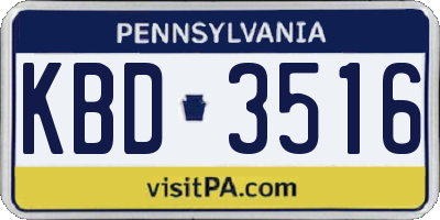 PA license plate KBD3516
