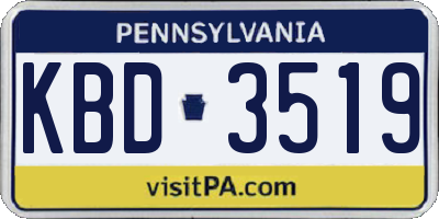 PA license plate KBD3519