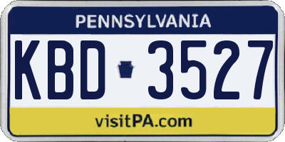 PA license plate KBD3527