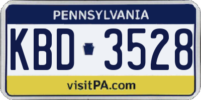 PA license plate KBD3528