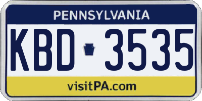 PA license plate KBD3535