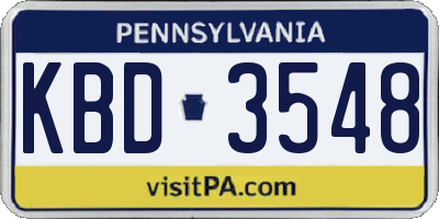 PA license plate KBD3548