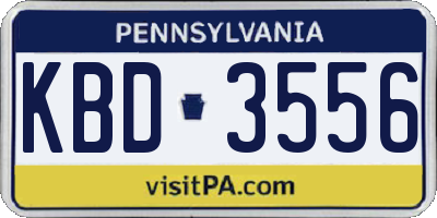 PA license plate KBD3556