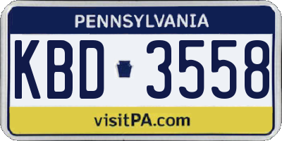 PA license plate KBD3558