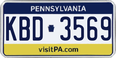 PA license plate KBD3569