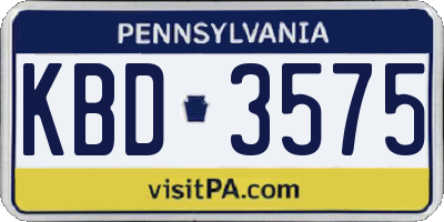 PA license plate KBD3575