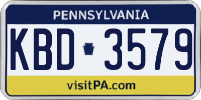 PA license plate KBD3579