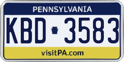 PA license plate KBD3583