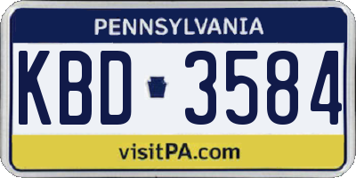 PA license plate KBD3584
