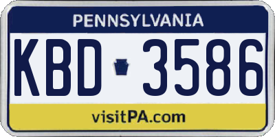 PA license plate KBD3586