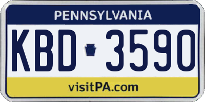 PA license plate KBD3590