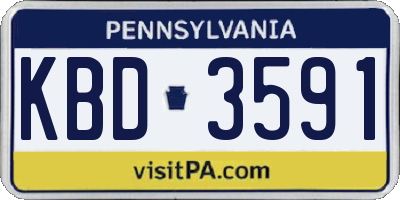 PA license plate KBD3591