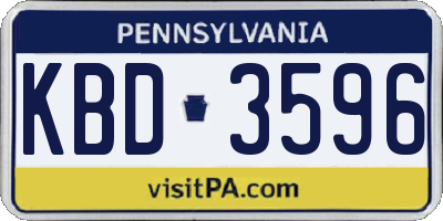 PA license plate KBD3596