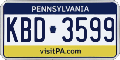 PA license plate KBD3599