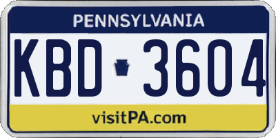 PA license plate KBD3604