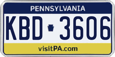 PA license plate KBD3606