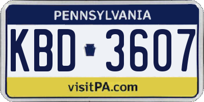PA license plate KBD3607