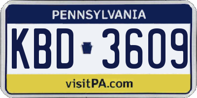 PA license plate KBD3609
