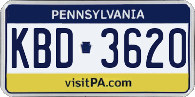 PA license plate KBD3620