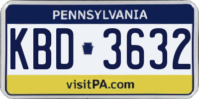 PA license plate KBD3632