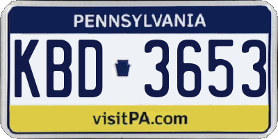 PA license plate KBD3653