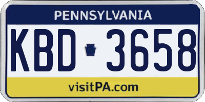 PA license plate KBD3658