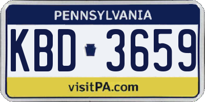 PA license plate KBD3659