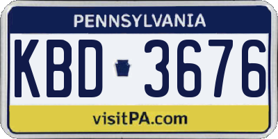PA license plate KBD3676